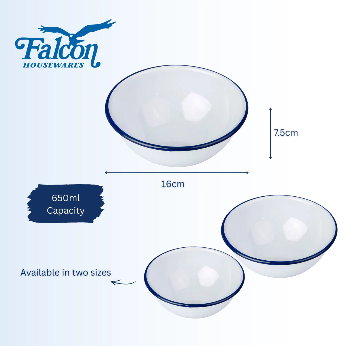 Falcon Pudding Bowl White 14cm or 16cm