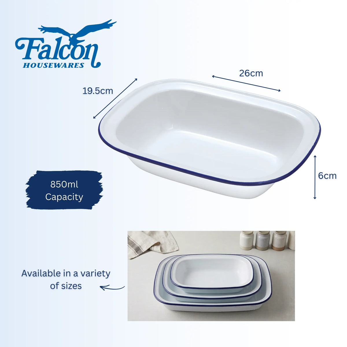 Falcon 26cm Oblong Pie Dish