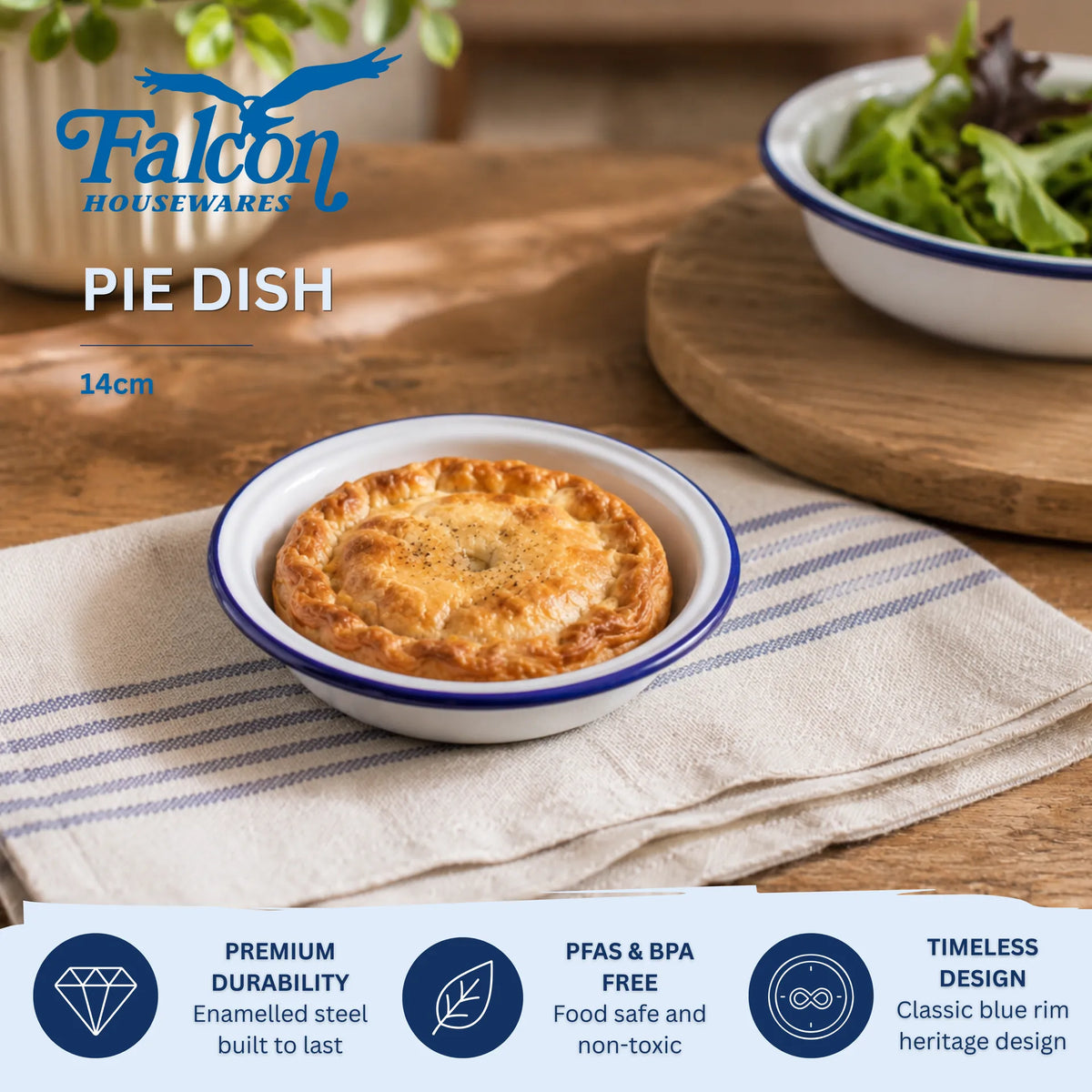 Falcon Round Pie Dish Various Sizes: 14cm, 16cm, 18cm, 20cm, 22cm, 24cm or 26cm
