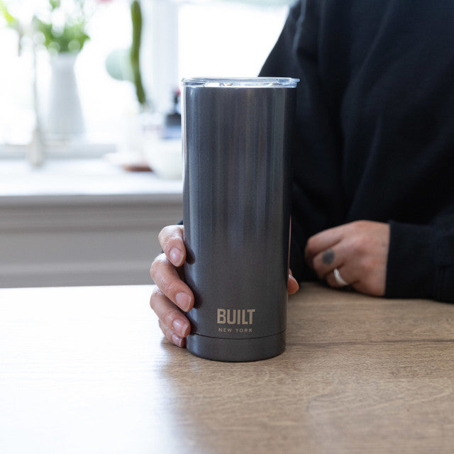 Built 590ml Double Walled Stainless Steel Travel Mug Charcoal Grey