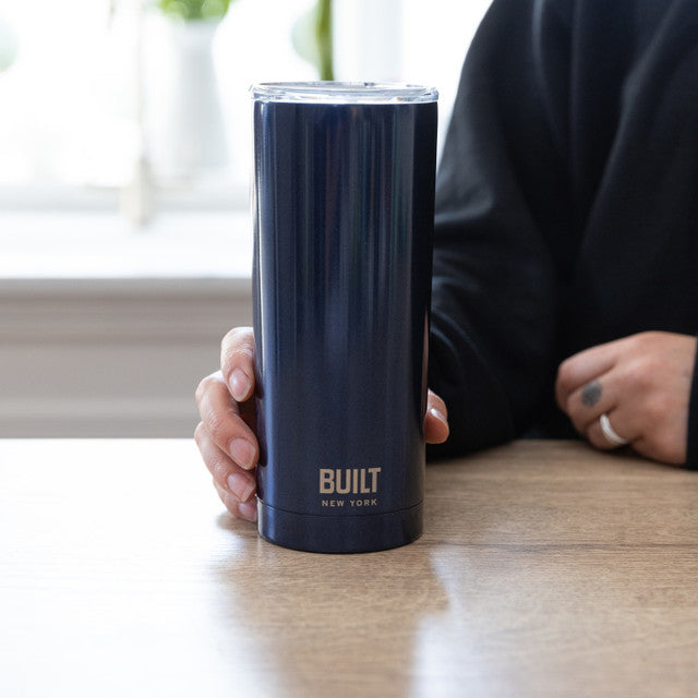 Built 590ml Double Walled Stainless Steel Travel Mug Midnight Blue