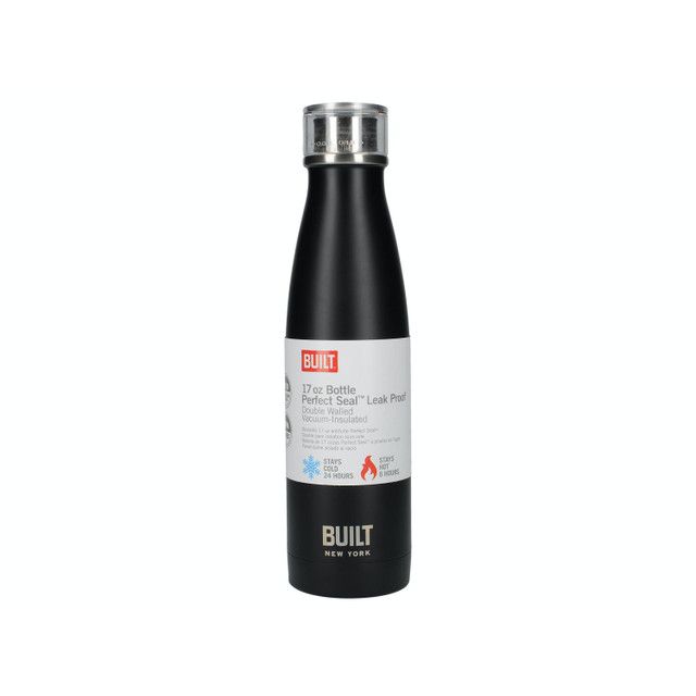 Built Double Walled Stainless Steel Water Bottle Black 500ml