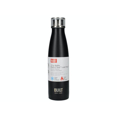 Built Double Walled Stainless Steel Water Bottle Black 500ml