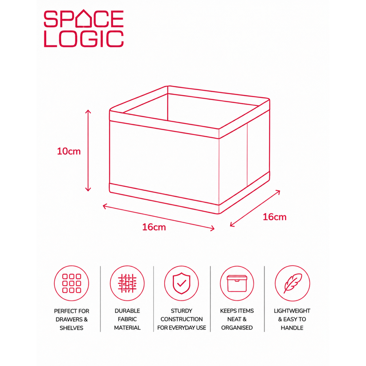 Space Logic Drawer & Closet Caddy Small Twin Pack Midnight Black