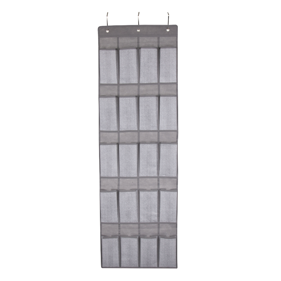 Space Logic 20 Pocket Over Door Organiser Grey Herringbone