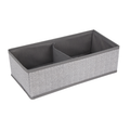 Space Logic Oblong Drawer Divider 2-Section Grey Herringbone