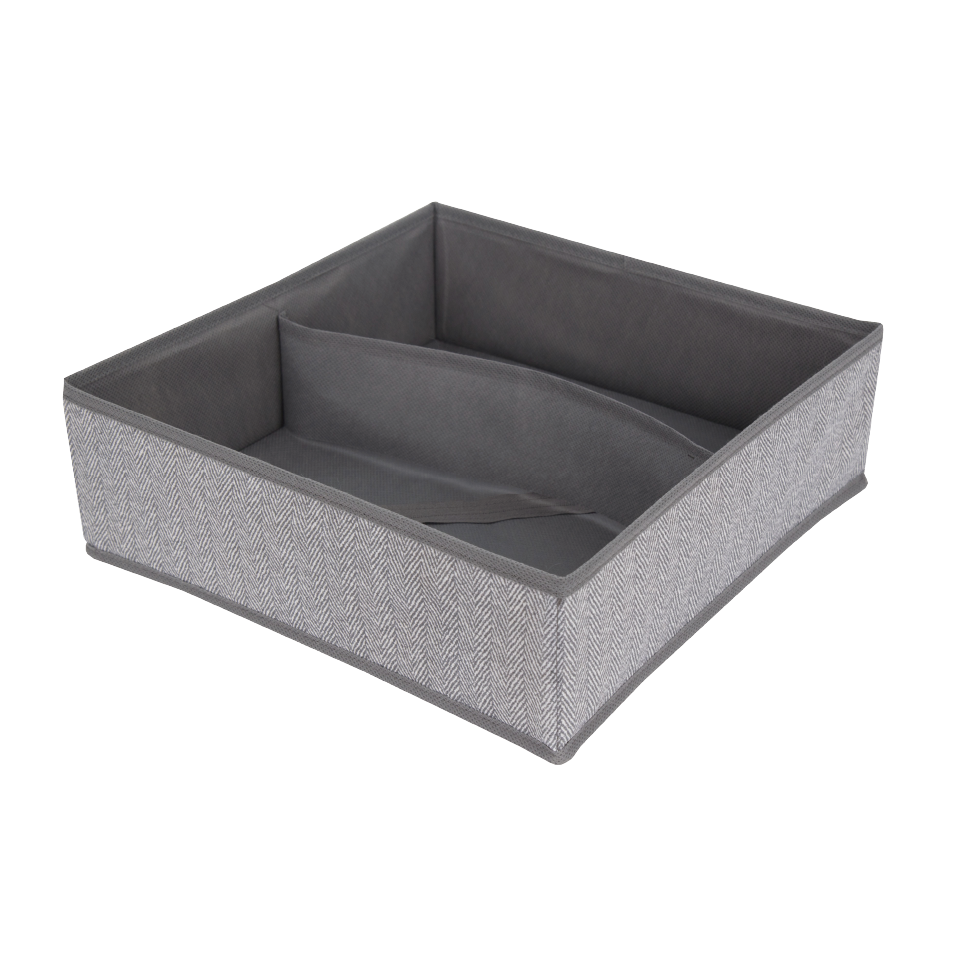 Space Logic Twin Oblong Drawer Divider Grey Herringbone