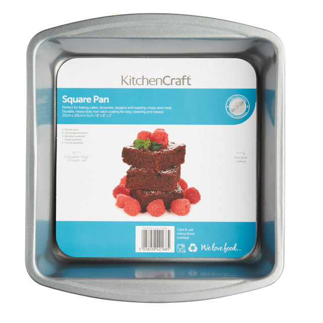 KitchenCraft Non-Stick Square Bake Pan, 20cm