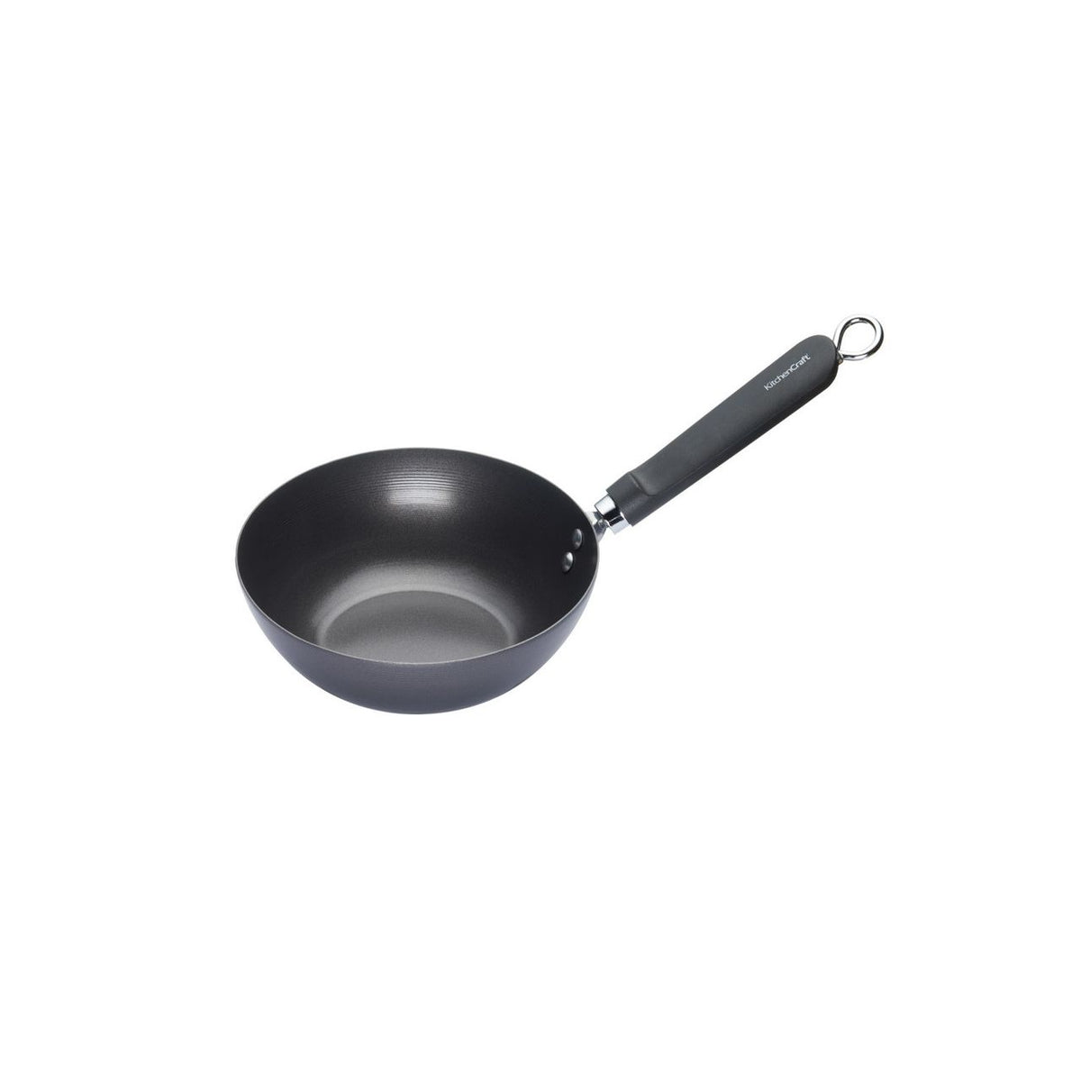 KitchenCraft Oriental Carbon Steel 20cm Non-Stick Wok