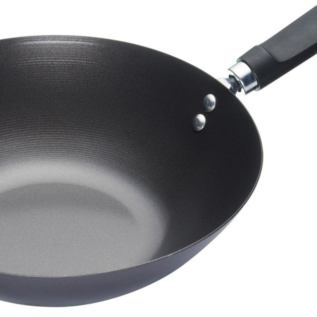 KitchenCraft Oriental Carbon Steel 20cm Non-Stick Wok