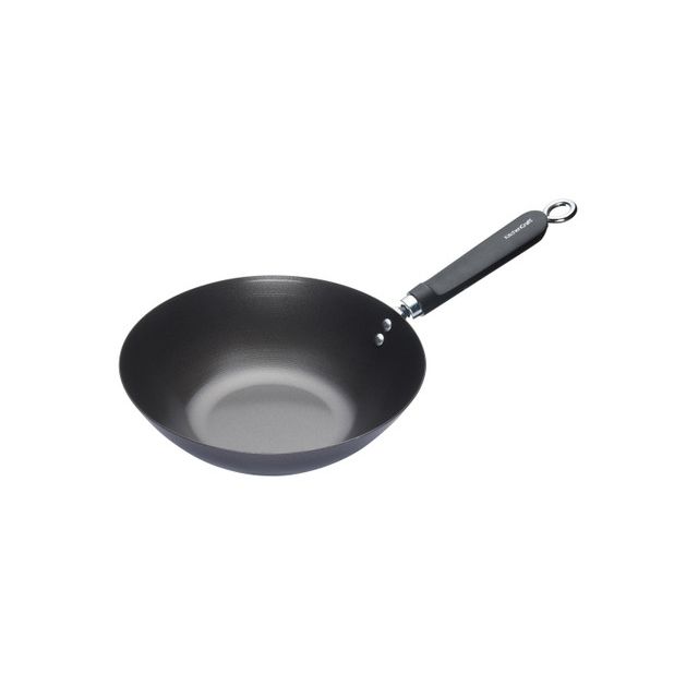 KitchenCraft Oriental Carbon Steel Non-Stick Wok, 26.5cm