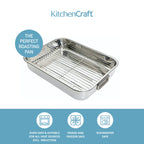 KitchenCraft Stainless Steel Roasting Pan, 43cm x 31cm