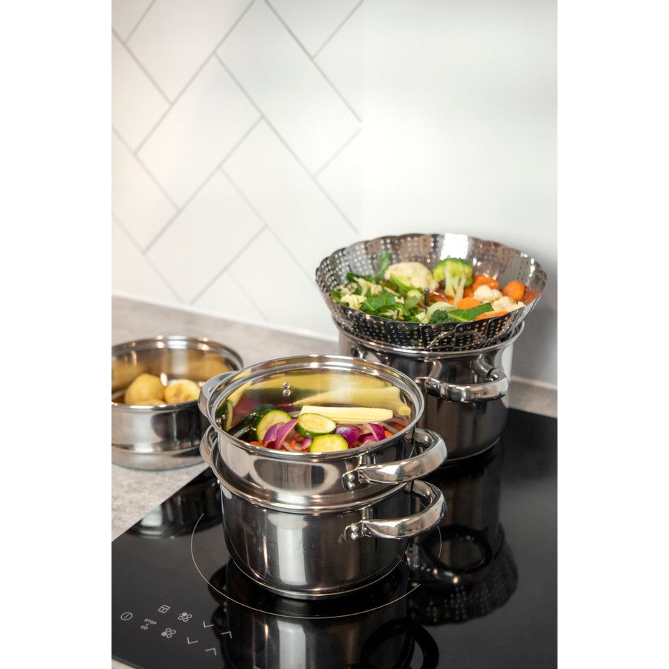 KitchenCraft Stainless Steel Collapsible Steaming Basket 28cm