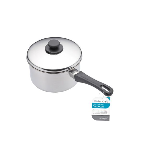 KitchenCraft Stainless Steel Extra Deep Saucepan, 12cm