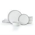 Mikasa Limestone 12 Piece Porcelain Dinner Set, White