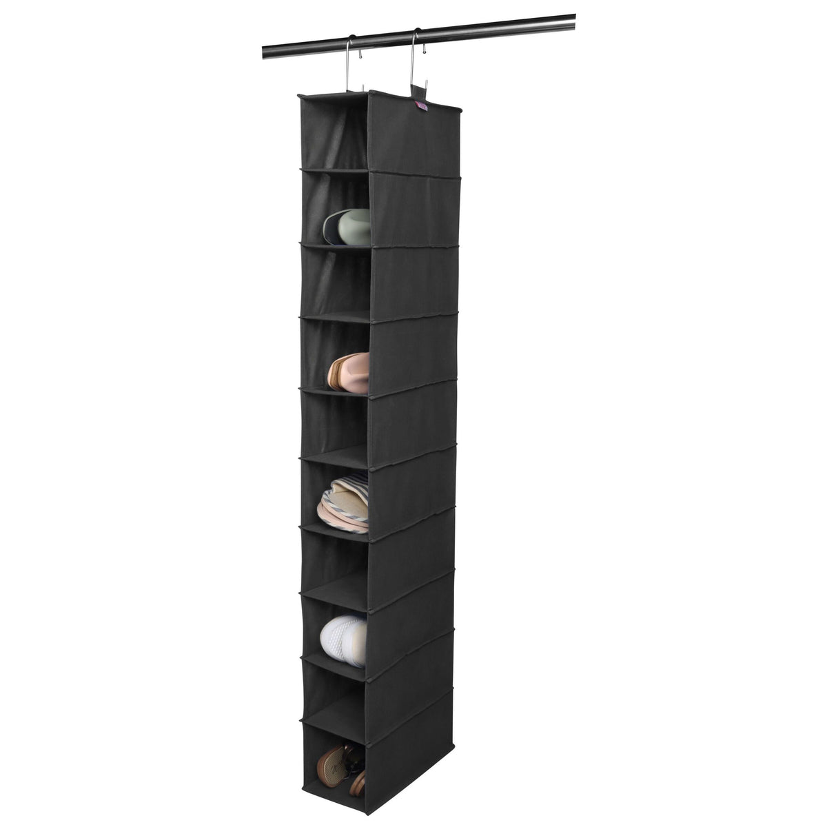 Space Logic 10-Pocket Hanging Organiser Midnight Black