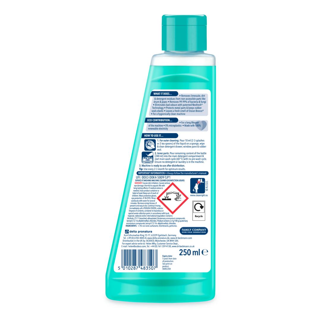 Dr Beckmann Service-it Washing Machine Cleaner 250ml - Image 2