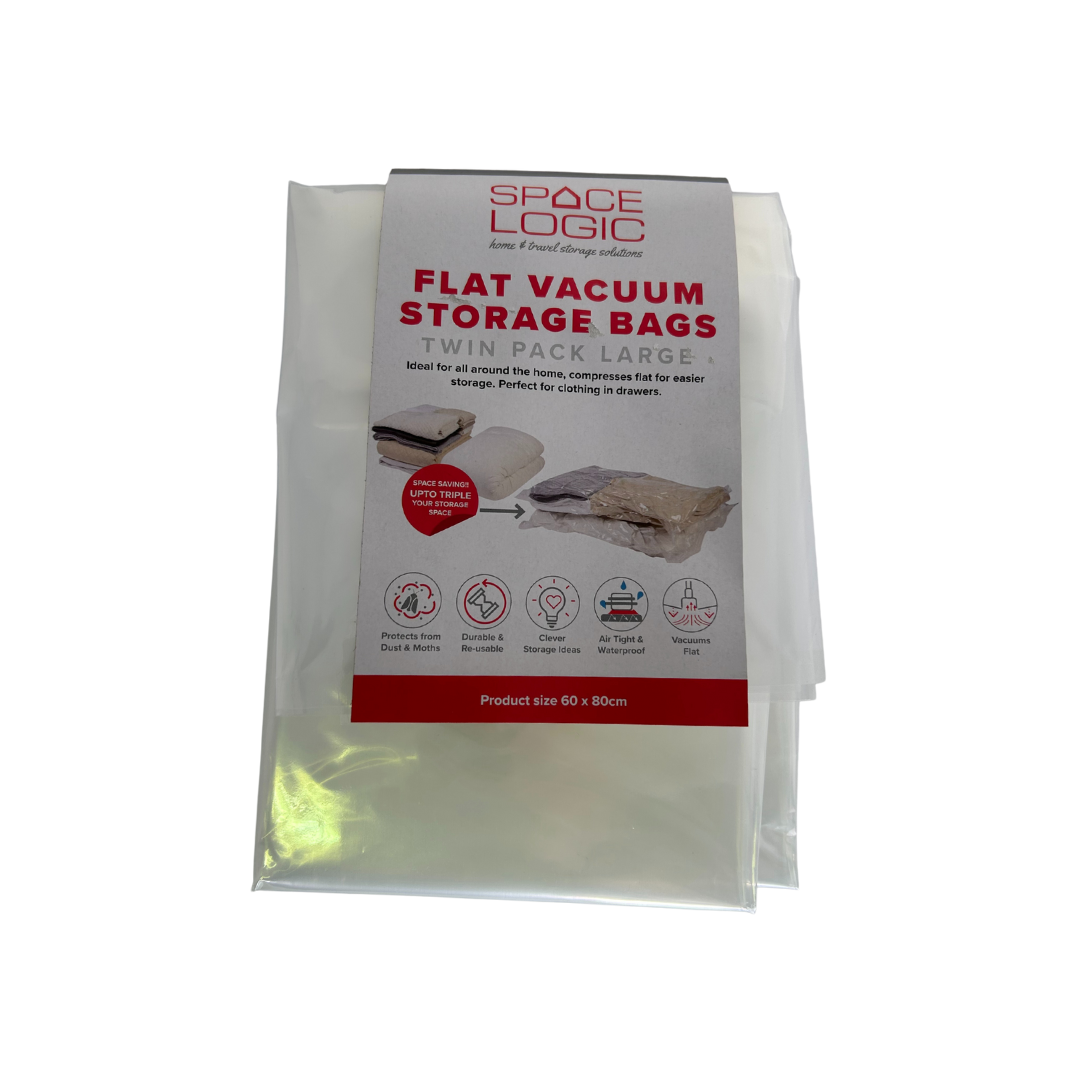 Space Logic Flat Vacuum Storage Bags Twin pack Large
