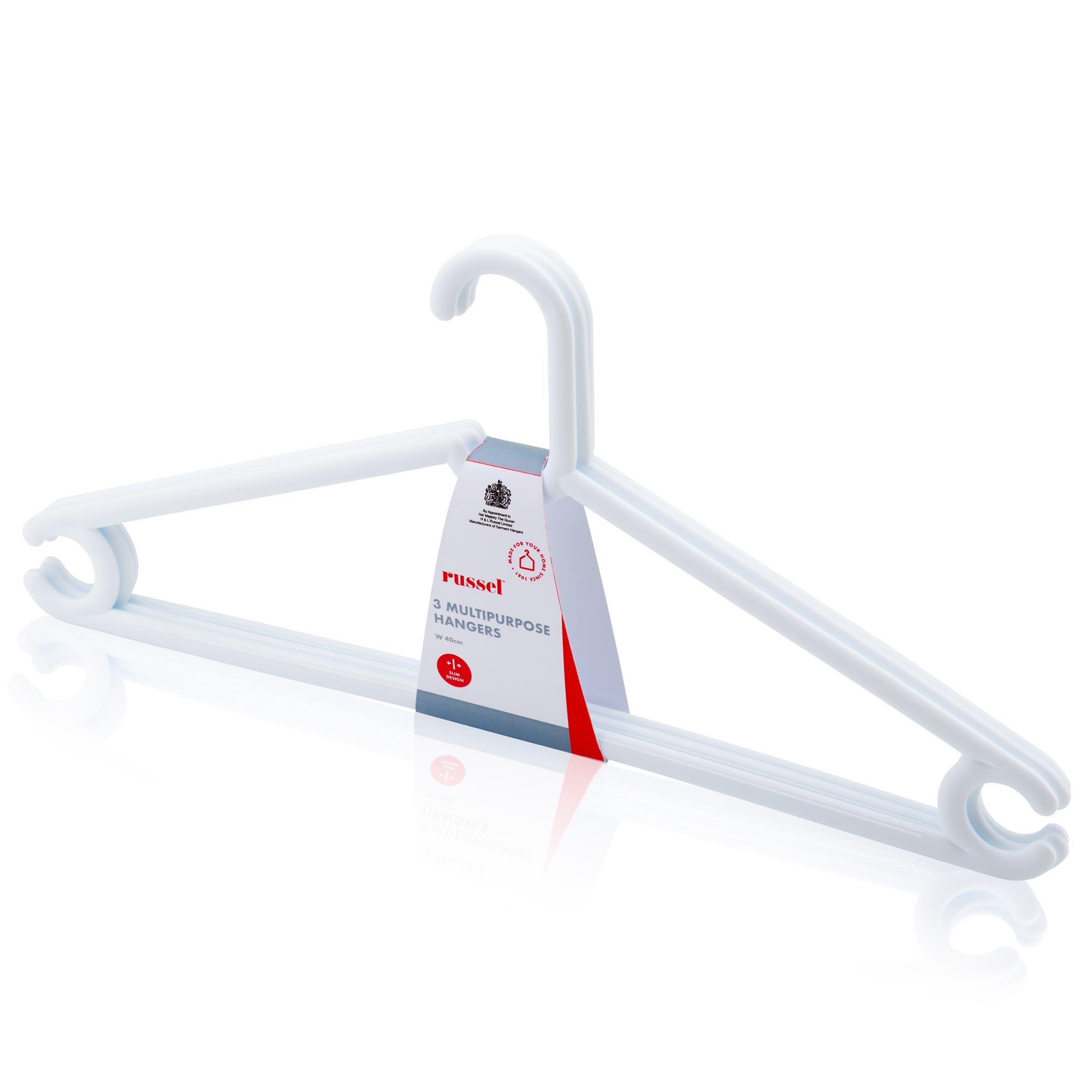 Set of 3 White Plastic Tube Hangers