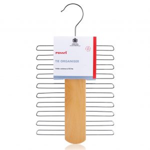 20 Bar Tie Organiser in Lotus Wood