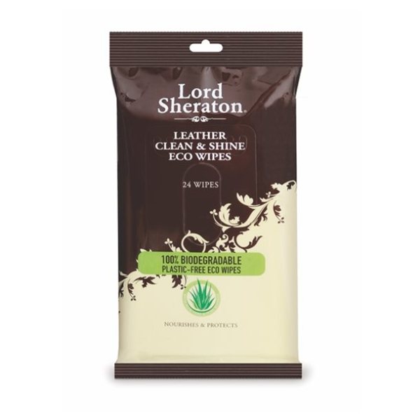 Lord Sheraton Leather Clean & Shine Eco Wipes - 24 Wipes