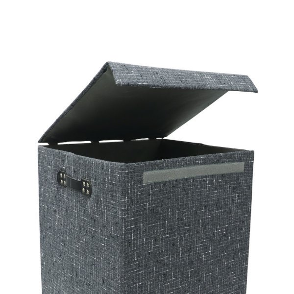 Shadow Fabric Foldable Laundry Hamper With Handles - Image 3