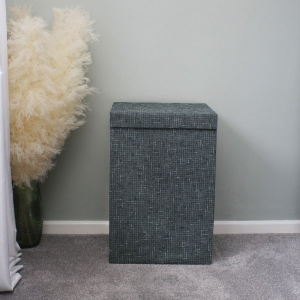 Shadow Fabric Foldable Laundry Hamper With Handles - Image 7