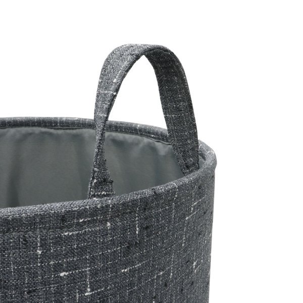 Shadow Round Fabric Storage Baskets -Set of 3 with Handles - Image 4