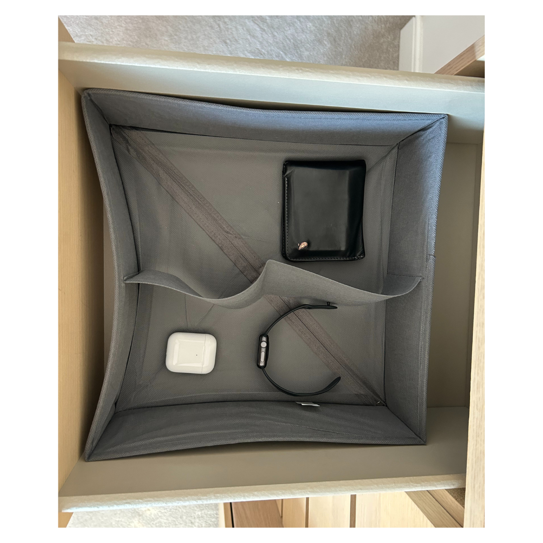 Space Logic Twin Oblong Drawer Divider Grey Herringbone - Image 3