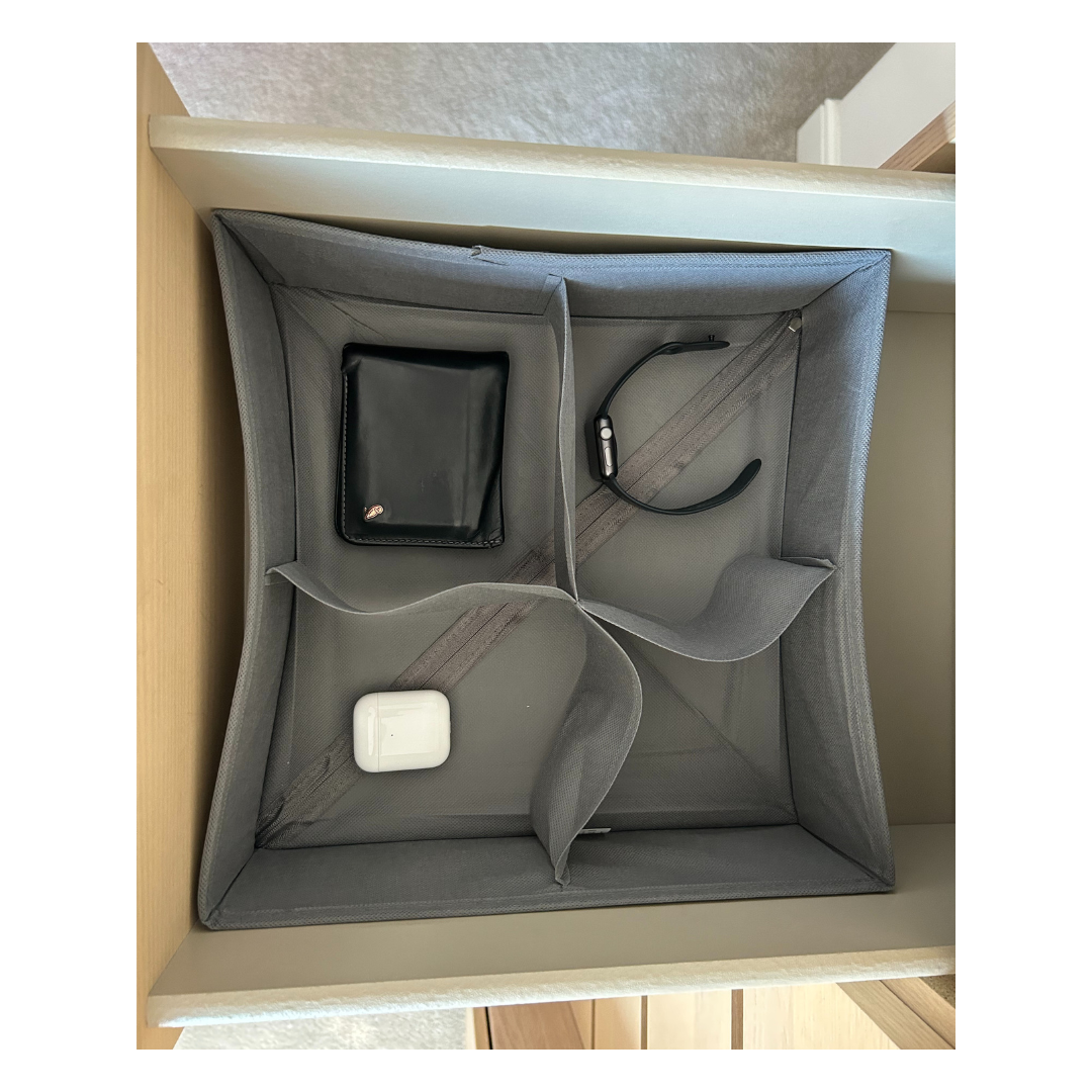 Space Logic 4-Section Drawer Divider Grey Herringbone - Image 3