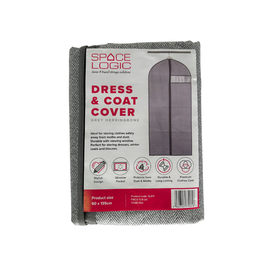 Space Logic Dress & Coat Cover Grey Herringbone - Image 2
