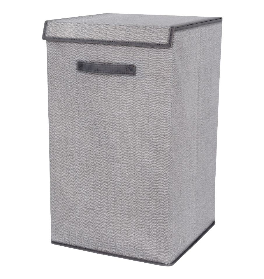 Space Logic Laundry Hamper Grey Herringbone