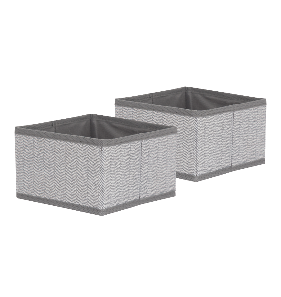 Space Logic Drawer Dividers Twin Pack Grey Herringbone