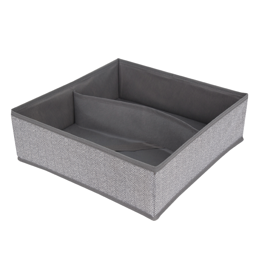 Space Logic Twin Oblong Drawer Divider Grey Herringbone