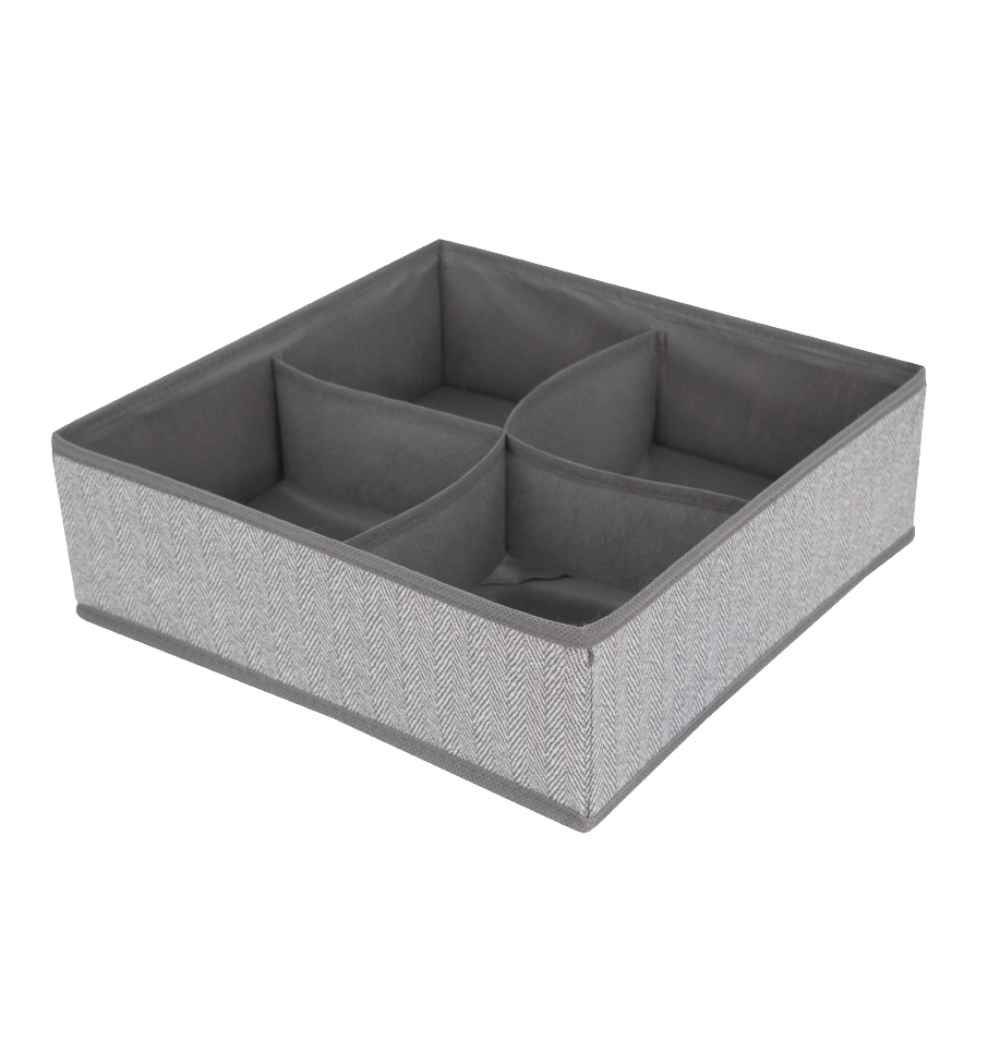 Space Logic 4-Section Drawer Divider Grey Herringbone - Image 4
