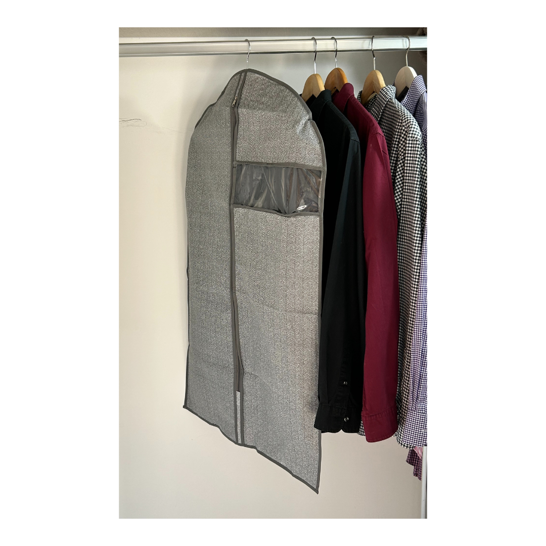 Space Logic Suit Cover Grey Herringbone - Image 4