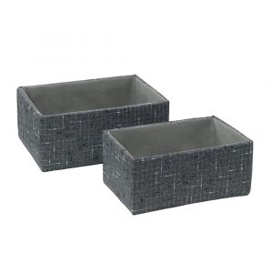 Shadow Rectangle Fabric Storage Baskets Set of 2