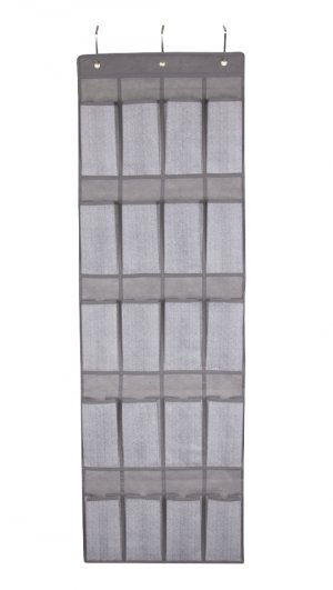 Space Logic 20 Pocket Over Door Organiser Grey Herringbone