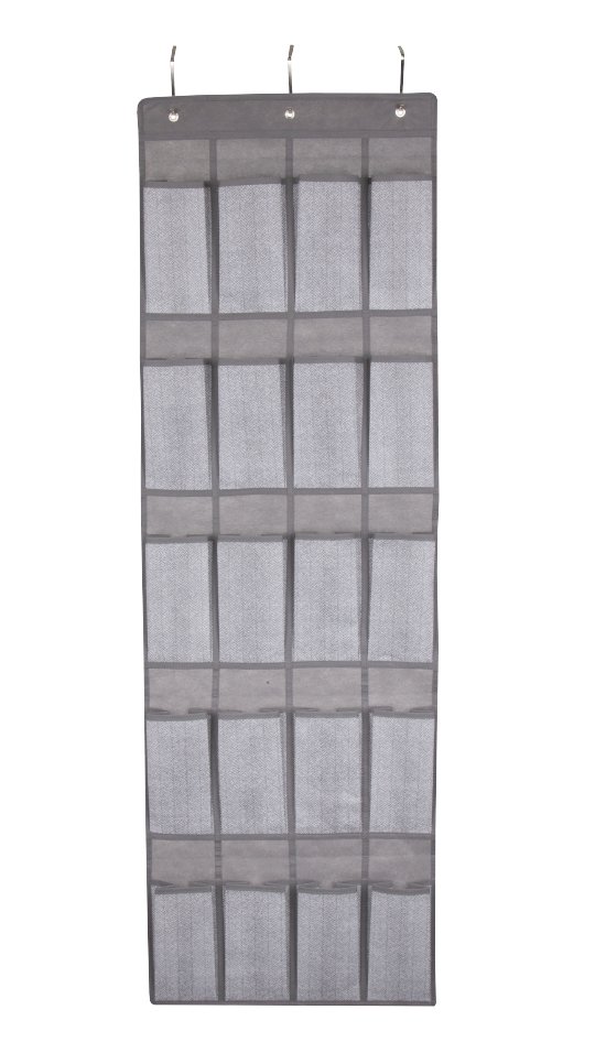 Space Logic 20 Pocket Over Door Organiser Grey Herringbone
