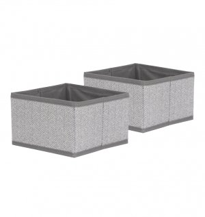 Space Logic Drawer Dividers Twin Pack Grey Herringbone