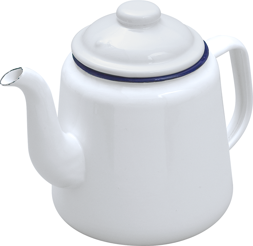 Falcon Enamelware Teapot White, Red, Blue & Green