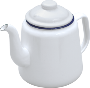 Falcon Enamelware Teapot White, Red, Blue & Green