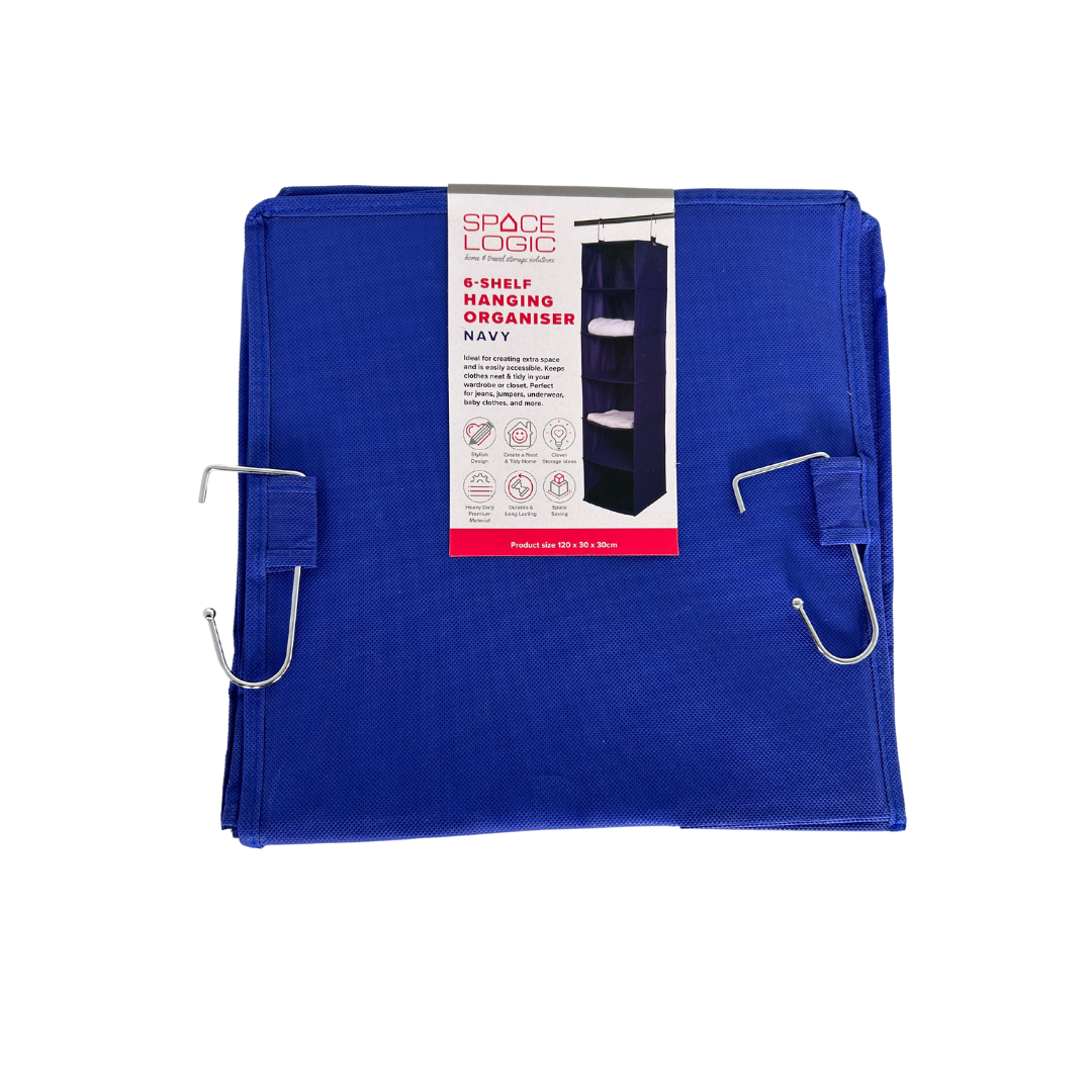 Space Logic 6-Shelf Hanging Organiser Navy - Image 4