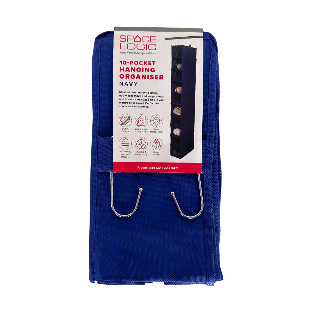 Space Logic 10-Pocket Hanging Organiser Navy - Image 5