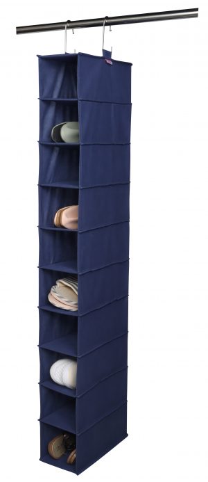 Space Logic 10-Pocket Hanging Organiser Navy