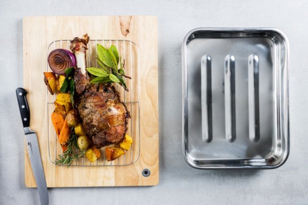 KitchenCraft Stainless Steel Roasting Pan, 43cm x 31cm - Image 6