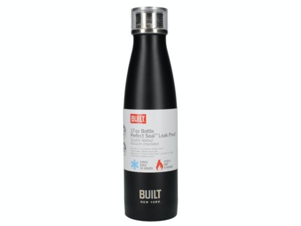 Built Double Walled Stainless Steel Water Bottle Black 500ml
