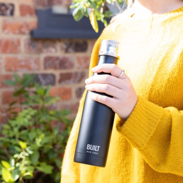 Built Double Walled Stainless Steel Water Bottle Black 500ml - Image 4