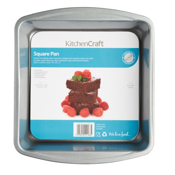 KitchenCraft Non-Stick Square Bake Pan, 20cm