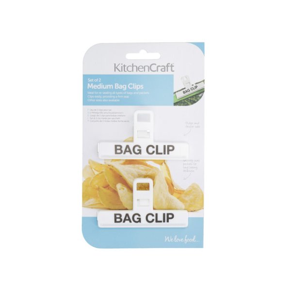 KitchenCraft Set of 2 Medium Plastic Bag Clips